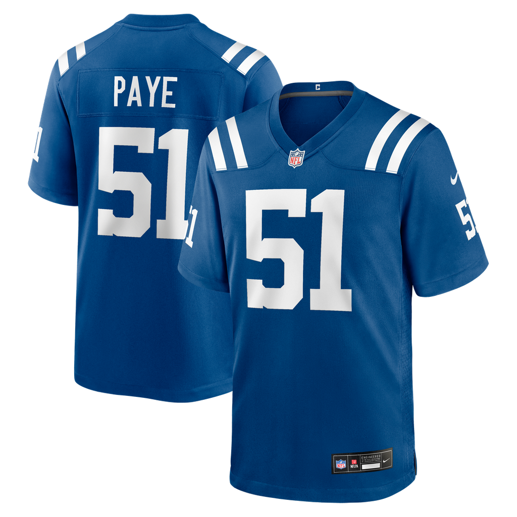 Indianapolis Colts Nike Royal Game Jersey product image 1, provided for visual reference and product detail review