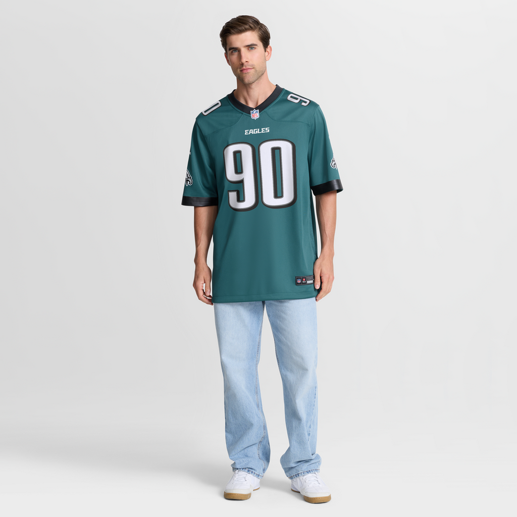 Philadelphia Eagles Jordan Davis Nike Midnight Green Team Game Jersey product image 7, provided for visual reference and