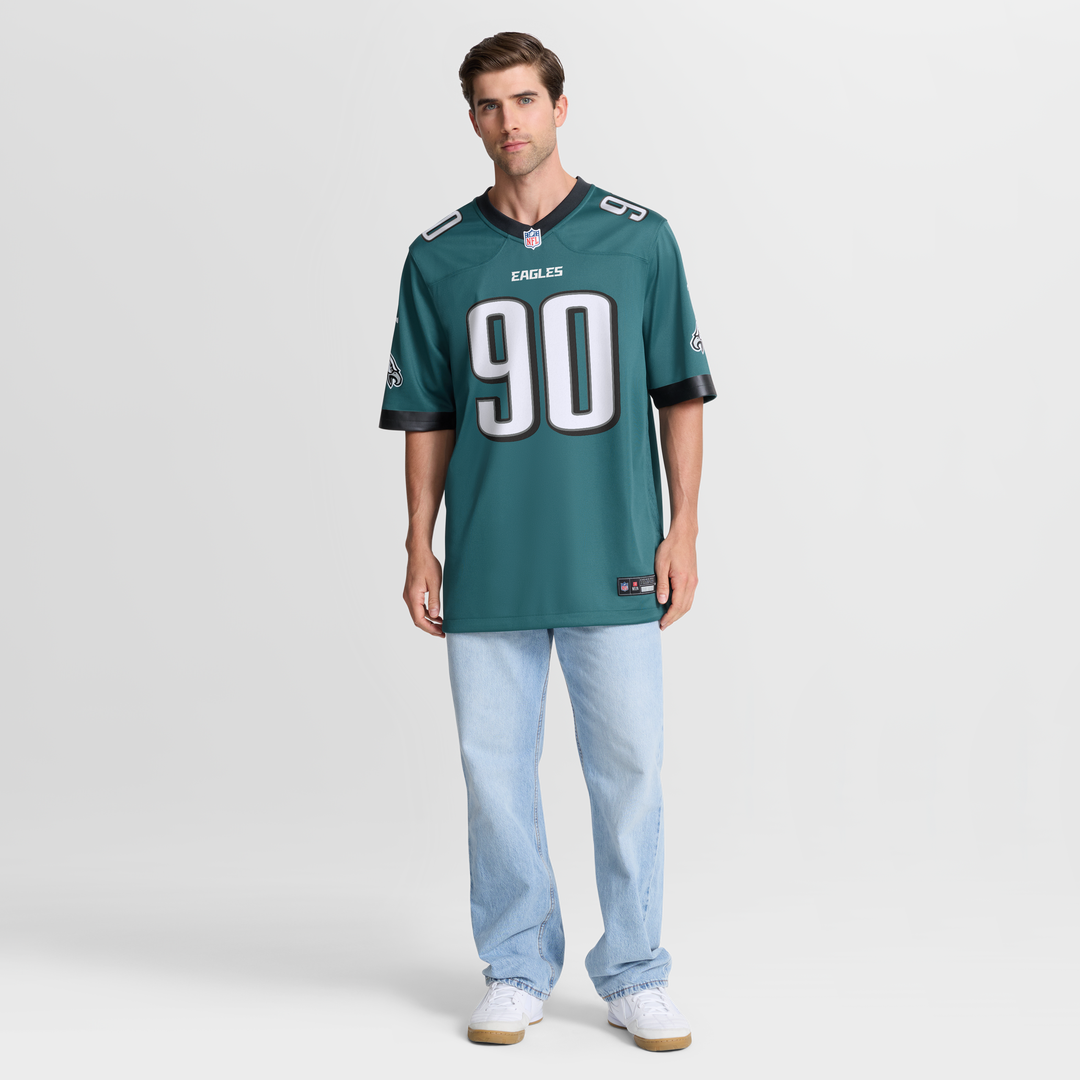 Philadelphia Eagles Jordan Davis Nike Midnight Green Team Game Jersey product image 7, provided for visual reference and