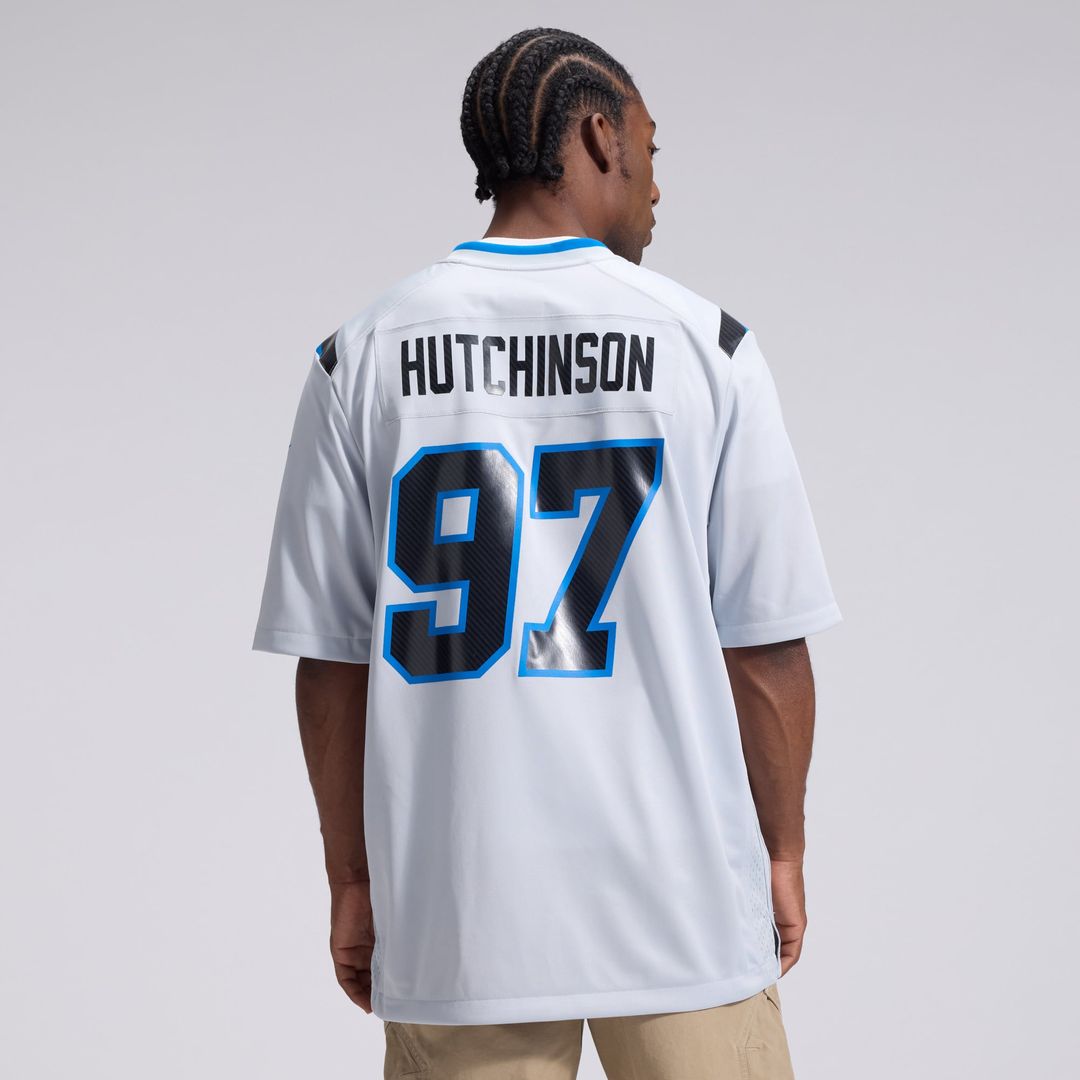 Detroit Lions Aidan Hutchinson Nike Silver 2026 Rivalries Collection Game Jersey product image 3, provided for visual