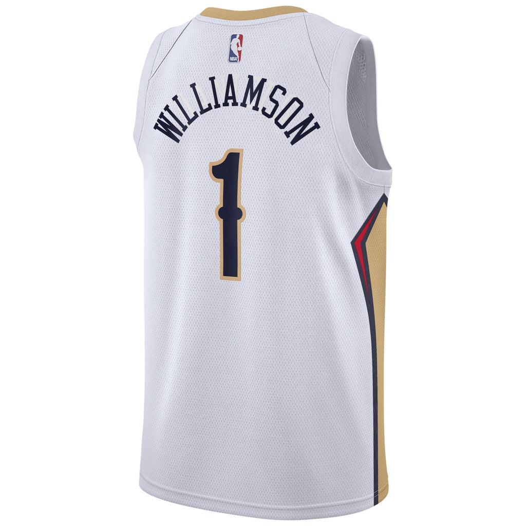 New Orleans Pelicans Nike Association Edition Swingman Jersey - White - Zion Williamson - Unisex product image 3, provided
