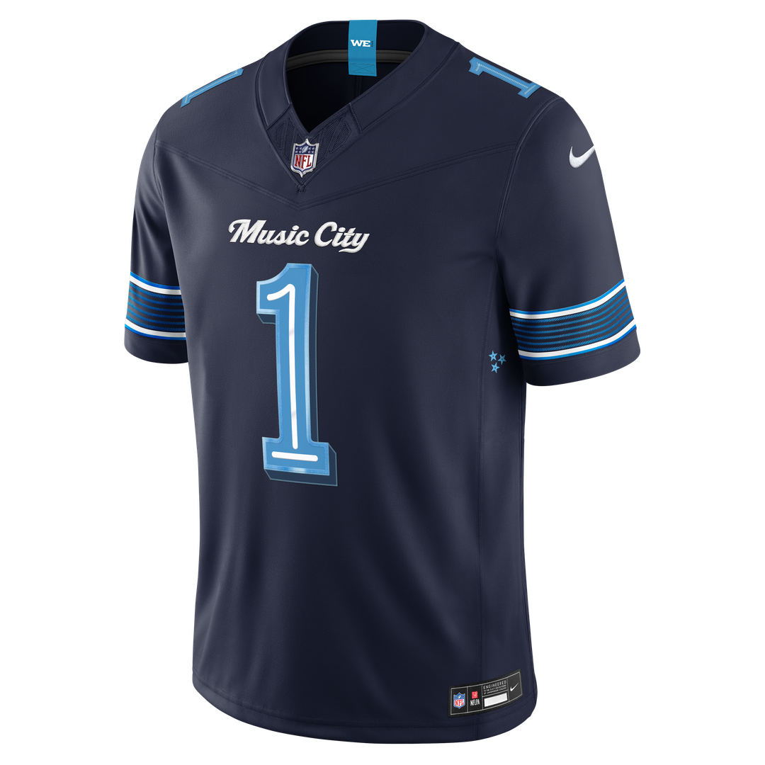Tennessee Titans Cameron Ward Nike Navy 2026 Rivalries Collection Stitched Limited Jersey product image 2, provided for
