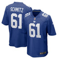 New York Giants John Michael Schmitz Nike Royal Team Game Jersey product image 1, provided for visual reference and product