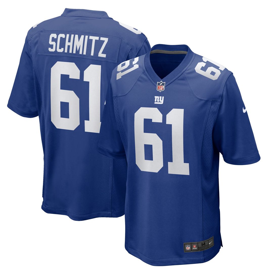 New York Giants John Michael Schmitz Nike Royal Team Game Jersey product image 1, provided for visual reference and product