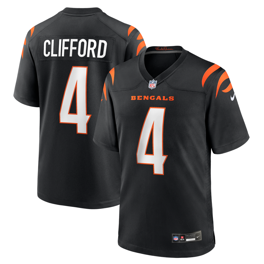 Cincinnati Bengals Sean Clifford Nike Black Team Game Jersey product image 1, provided for visual reference and product
