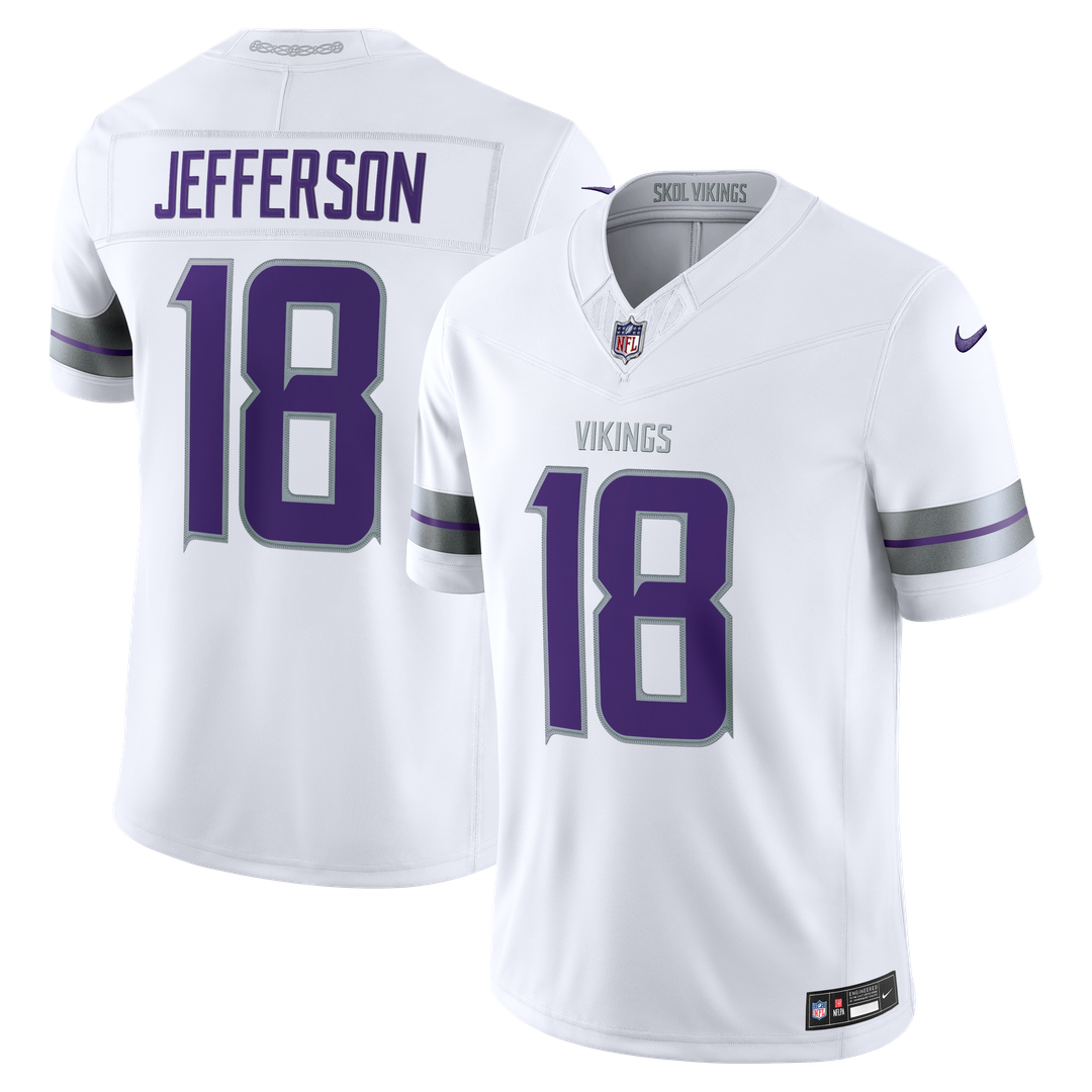 Minnesota Vikings Justin Jefferson Nike White Alternate Vapor F.U.S.E. Stitched Limited Jersey product image 1, provided for