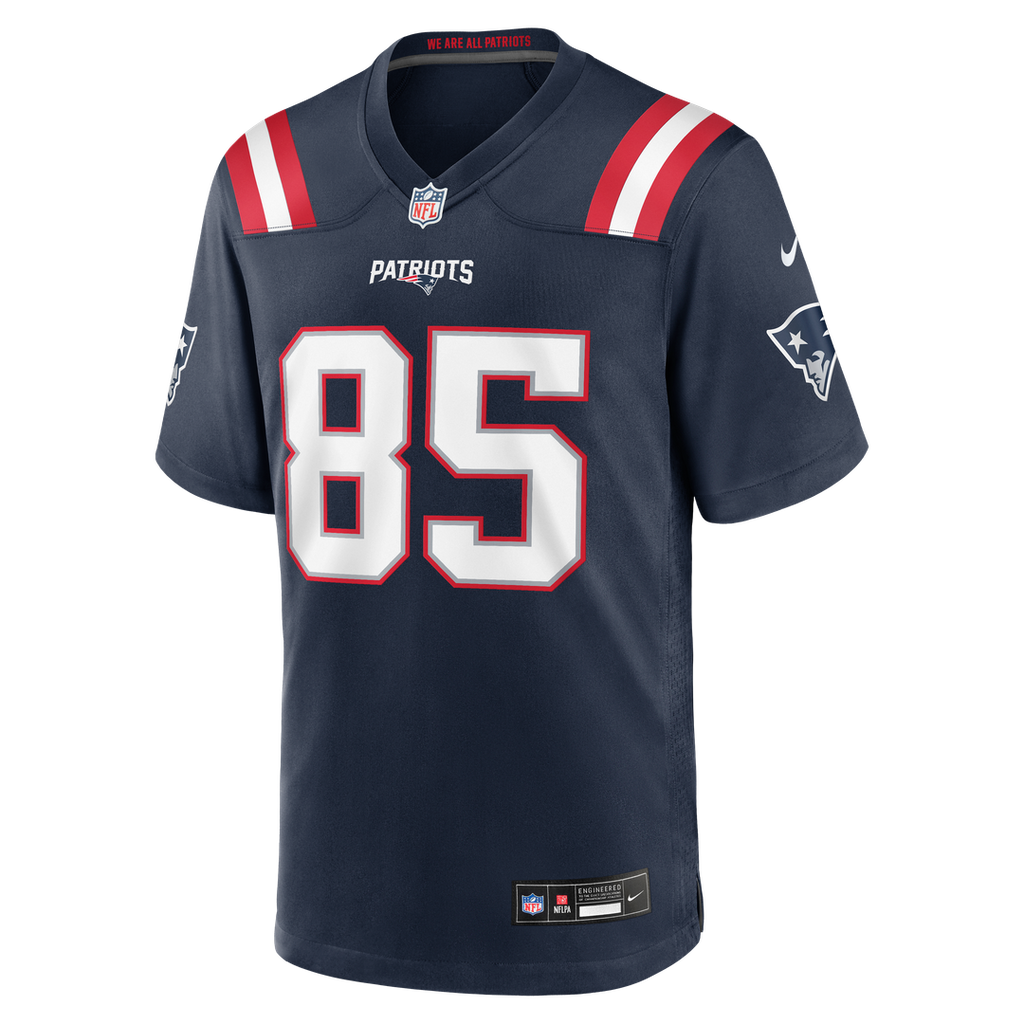 New England Patriots Hunter Henry Nike Navy Team Game Jersey product image 2, provided for visual reference and product
