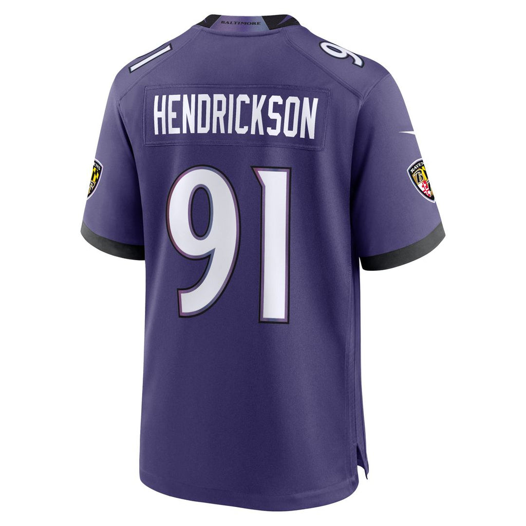 Baltimore Ravens Trey Hendrickson Nike Purple Team Game Jersey product image 6, provided for visual reference and product