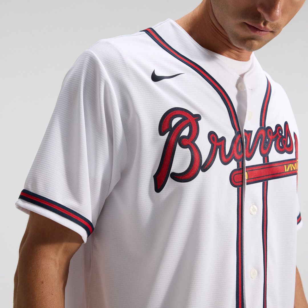 Atlanta Braves Nike White Home Replica Team Jersey product image 8, provided for visual reference and product detail review