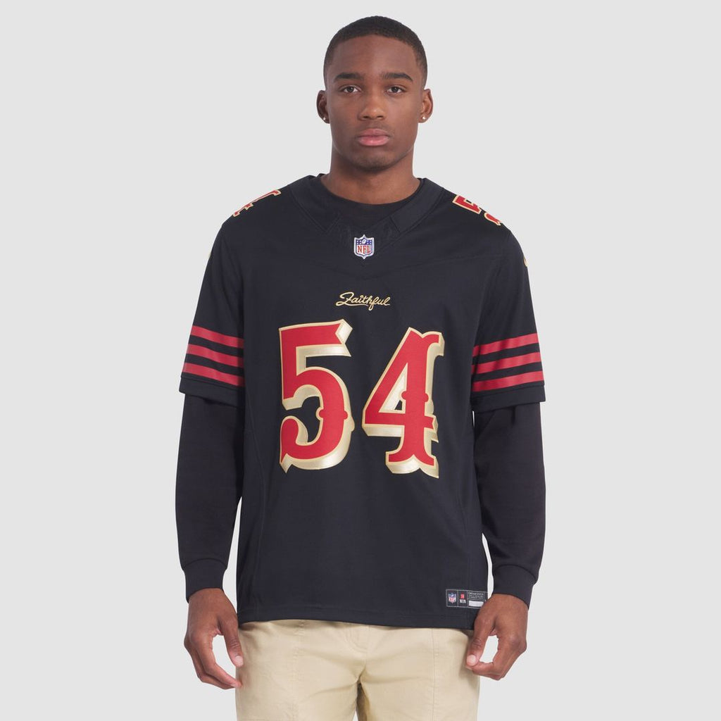 San Francisco 49ers Fred Warner Nike Black Rivalries Collection Stitched Limited Jersey product image 4, provided for visual