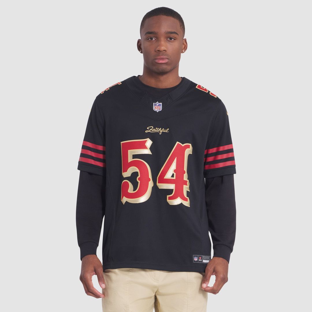 San Francisco 49ers Fred Warner Nike Black Rivalries Collection Stitched Limited Jersey product image 4, provided for visual