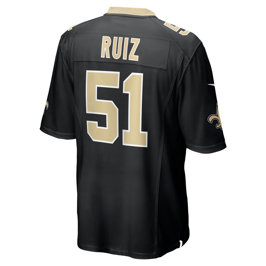 New Orleans Saints Cesar Ruiz Nike Black Player Game Jersey product image 3, provided for visual reference and product