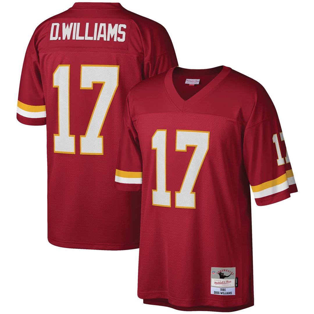 Washington Football Team Doug Williams Mitchell & Ness Burgundy Legacy Replica Jersey product image 1, provided for visual