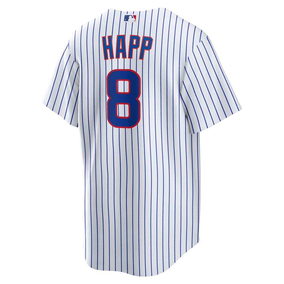 Chicago Cubs Ian Happ Nike White Home Replica Jersey product image 3, provided for visual reference and product detail review