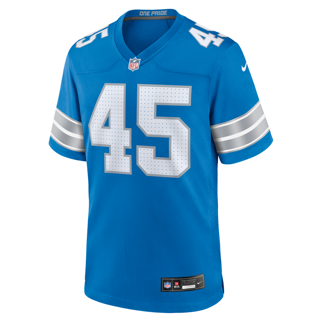 Detroit Lions Devin White Nike Blue Team Game Jersey product image 4, provided for visual reference and product detail review