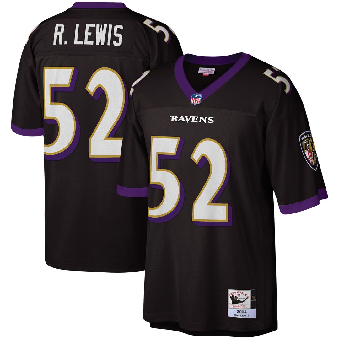 Baltimore Ravens Ray Lewis Mitchell & Ness Black Legacy Replica Jersey product image 1, provided for visual reference and