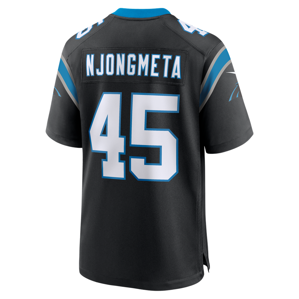 Carolina Panthers Maema Njongmeta Nike Black Game Jersey product image 3, provided for visual reference and product detail