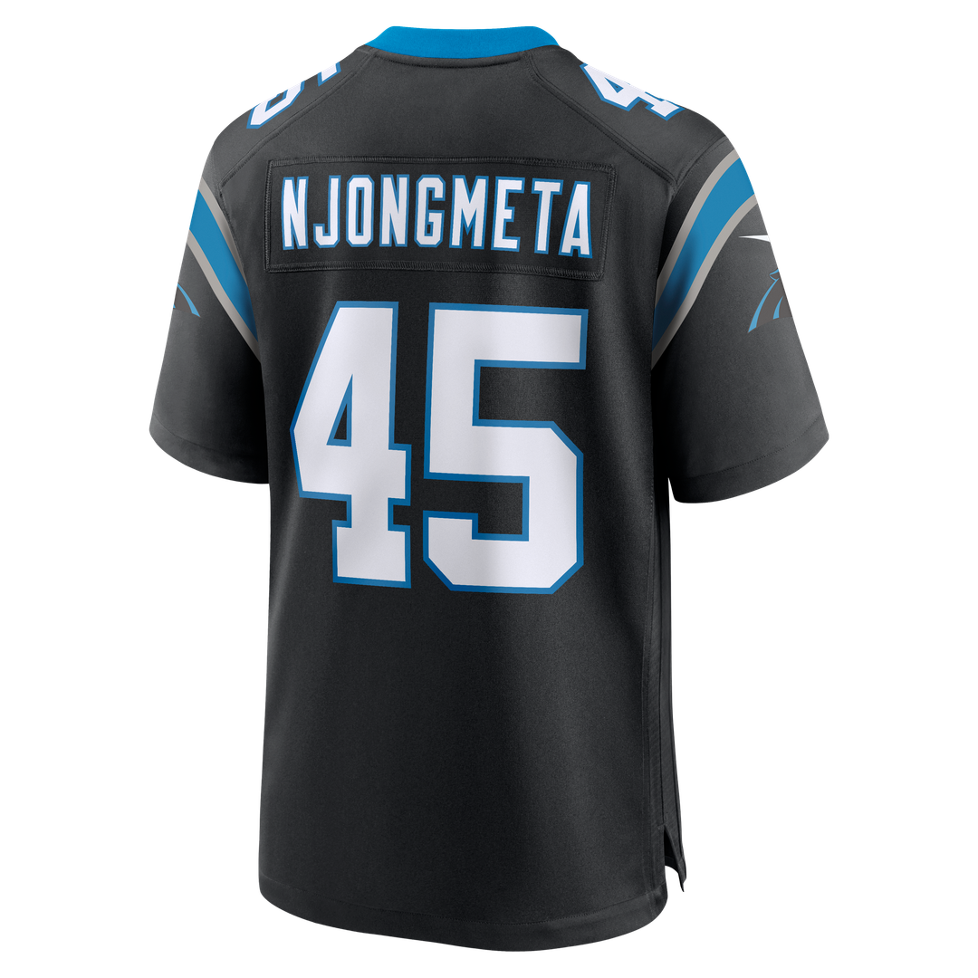 Carolina Panthers Maema Njongmeta Nike Black Game Jersey product image 3, provided for visual reference and product detail