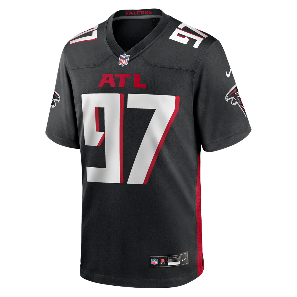 Atlanta Falcons Grady Jarrett Nike Black Game Player Jersey product image 2, provided for visual reference and product