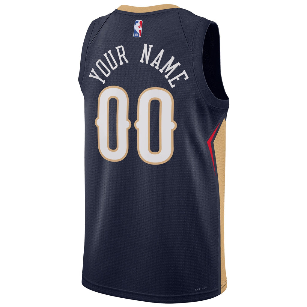 New Orleans Pelicans Nike Icon Swingman Jersey - Custom - Unisex product image 3, provided for visual reference and product