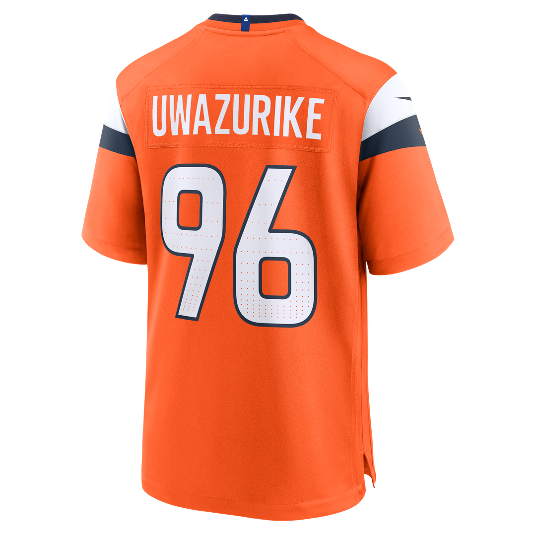 Denver Broncos Eyioma Uwazurike Nike Orange Team Game Jersey product image 3, provided for visual reference and product