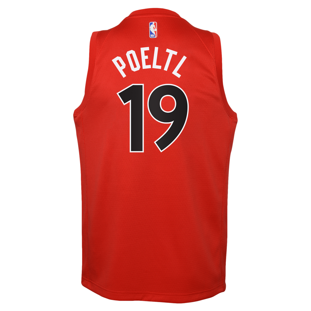 Toronto Raptors Nike Icon Edition Swingman Jersey - Red - Jakob Poeltl - Youth product image 4, provided for visual