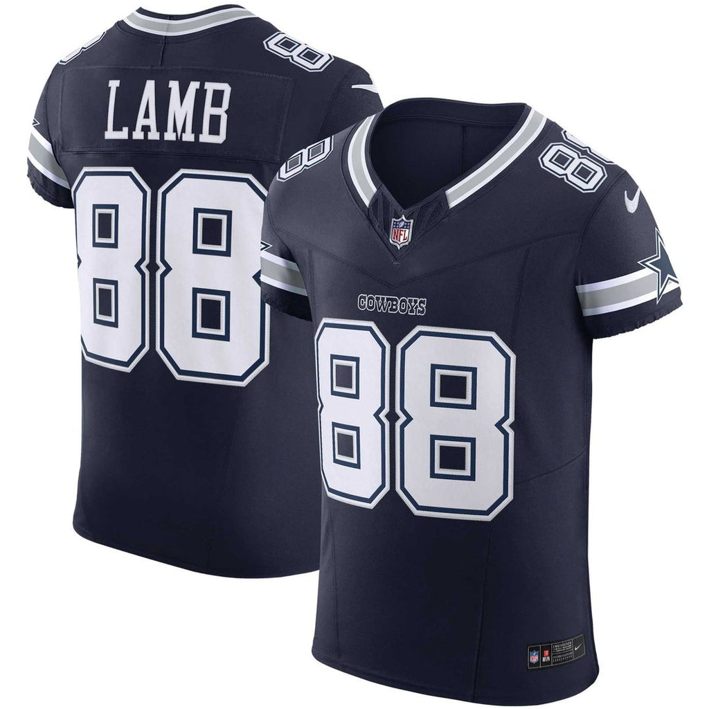 Dallas Cowboys CeeDee Lamb Nike Navy Team Vapor F.U.S.E. Elite Jersey product image 1, provided for visual reference and