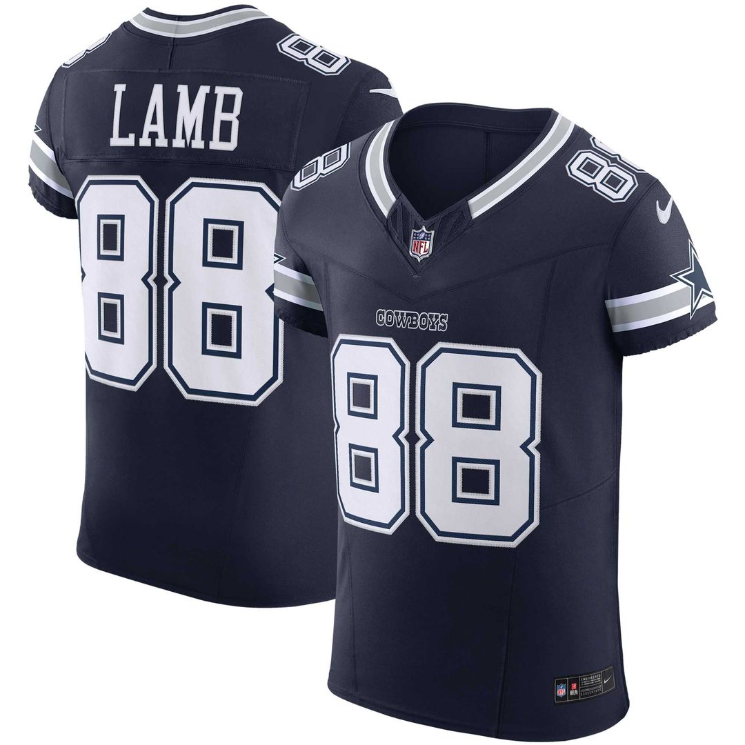 Dallas Cowboys CeeDee Lamb Nike Navy Team Vapor F.U.S.E. Elite Jersey product image 1, provided for visual reference and