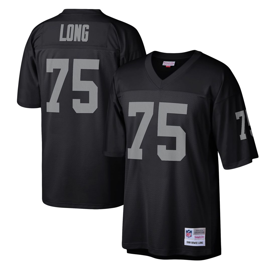 Las Vegas Raiders Howie Long Mitchell & Ness Black Legacy Replica Jersey product image 1, provided for visual reference and