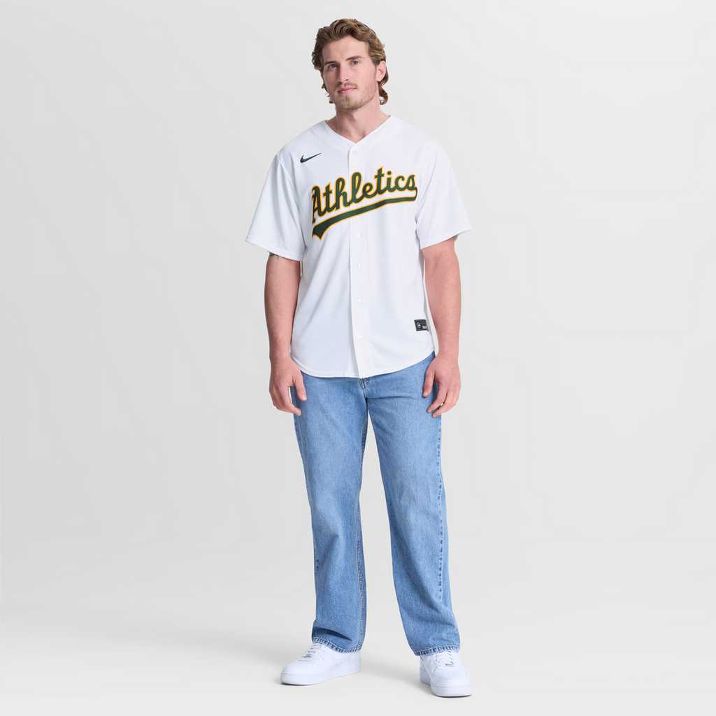 Athletics Nike White Home Replica Jersey product image 4, provided for visual reference and product detail review