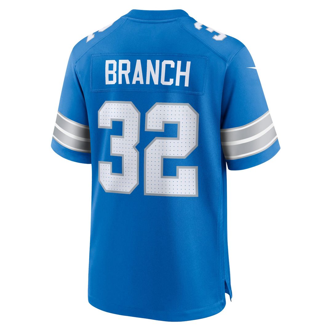 Detroit Lions Brian Branch Nike Blue Game Jersey product image 3, provided for visual reference and product detail review