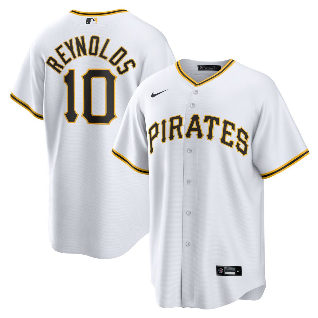 Pittsburgh Pirates Bryan Reynolds Nike White Replica Player Jersey product image 1, provided for visual reference and