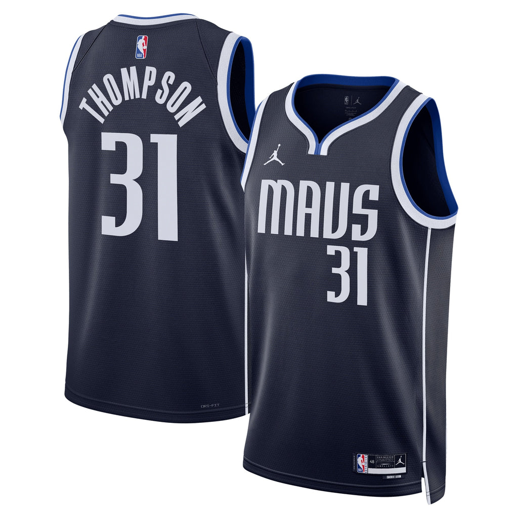Dallas Mavericks Jordan Brand Statement Edition Swingman Jersey - Navy - Klay Thompson - Unisex product image 2, provided