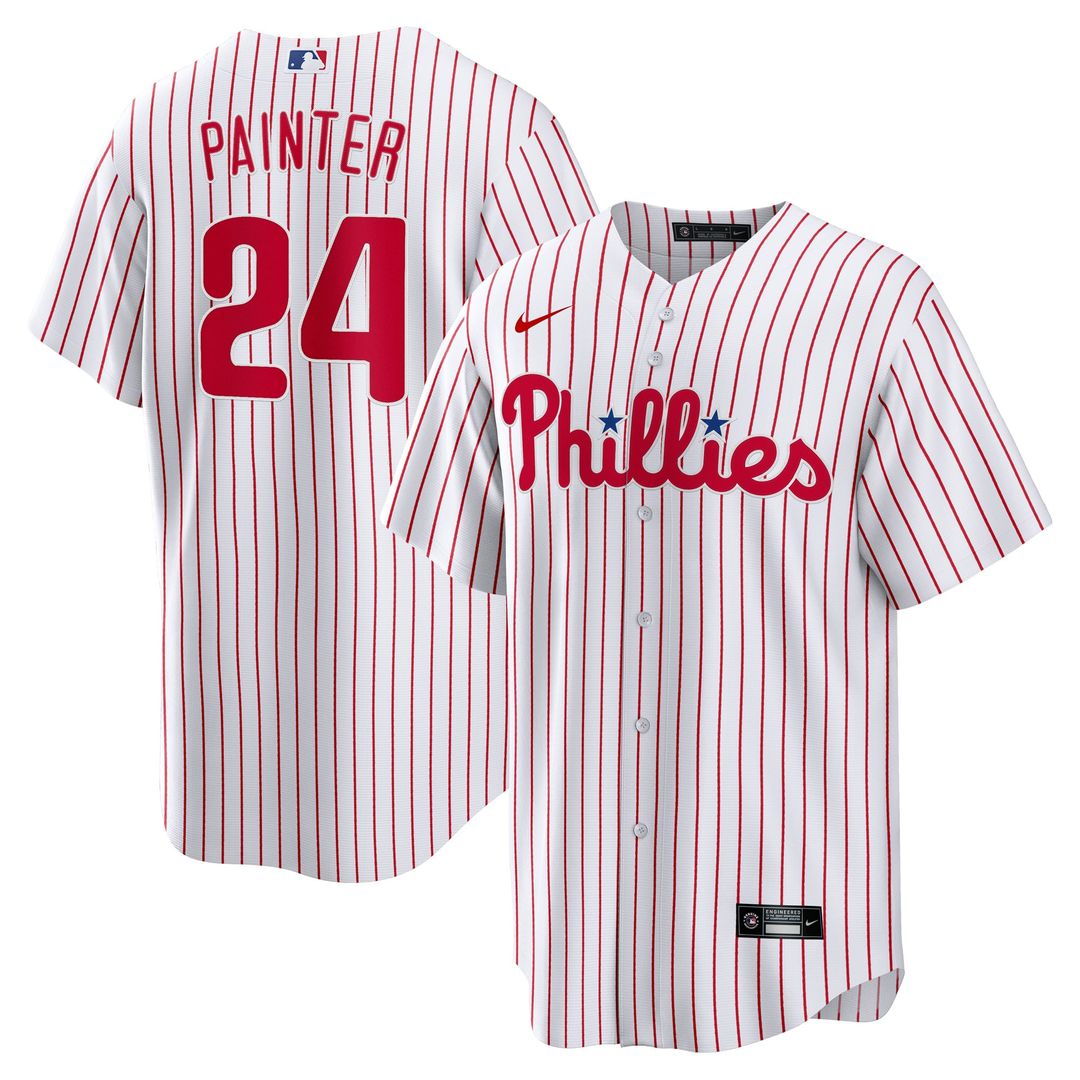 Philadelphia Phillies Andrew Painter Nike White Home Replica Jersey product image 1, provided for visual reference and