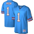 Houston Oilers Warren Moon Mitchell & Ness Light Blue Legacy Replica Jersey product image 1, provided for visual reference
