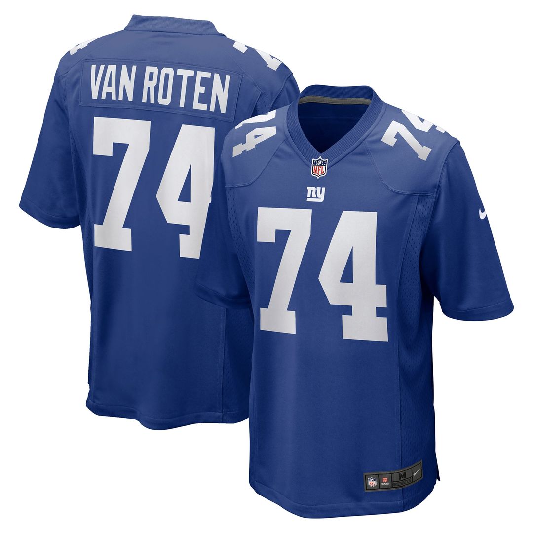 New York Giants Greg Van Roten Nike Royal Team Game Jersey product image 1, provided for visual reference and product detail