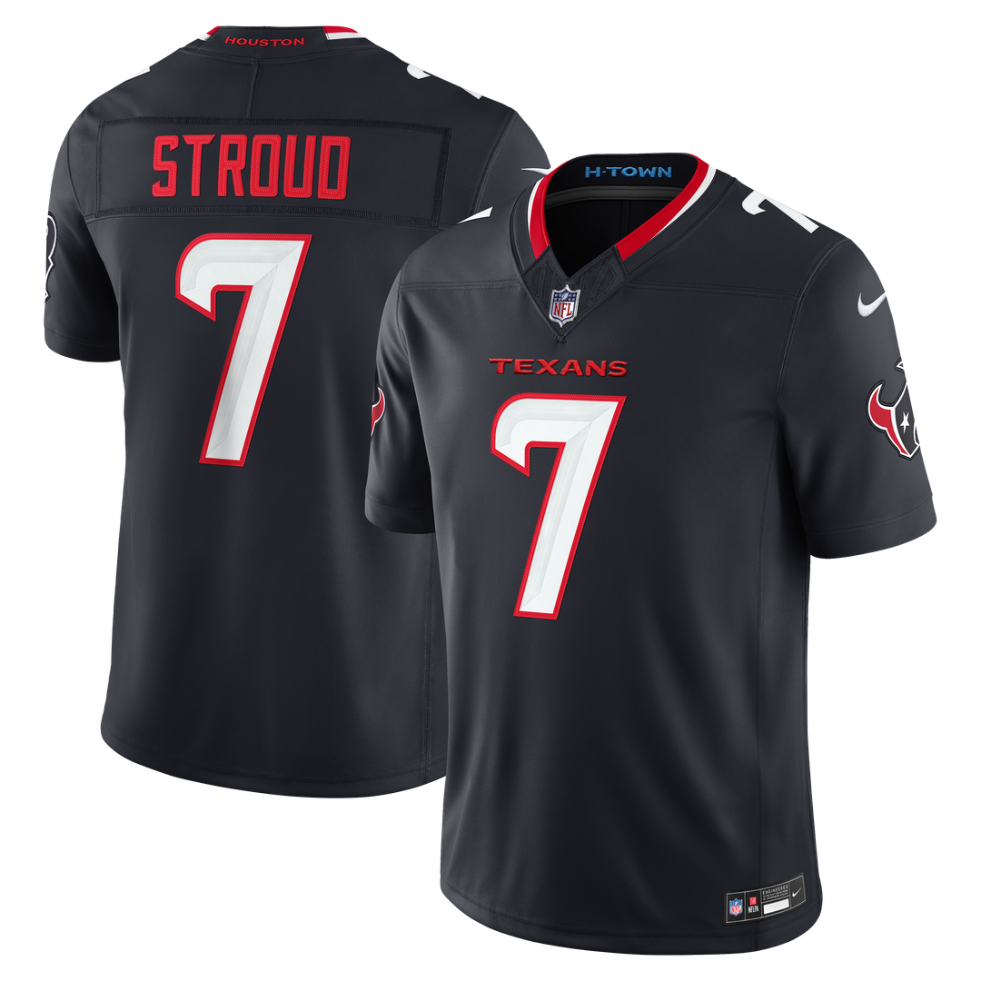 Houston Texans C.J. Stroud Nike Navy Team Vapor F.U.S.E. Stitched Limited Jersey product image 1, provided for visual