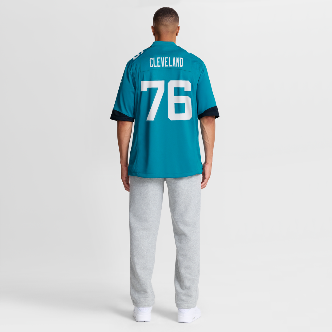 Jacksonville Jaguars Ezra Cleveland Nike Teal Game Jersey product image 8, provided for visual reference and product detail
