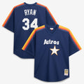 Houston Astros Nolan Ryan Mitchell & Ness Navy Cooperstown Collection Big & Tall Mesh Batting Practice Jersey product image