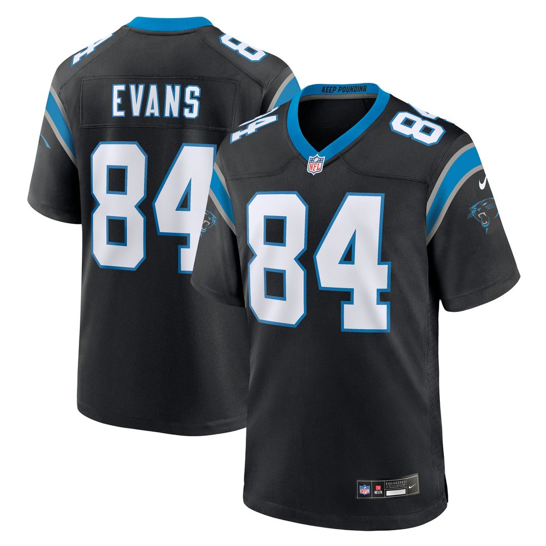 Carolina Panthers Mitchell Evans Nike Black Team Game Jersey product image 1, provided for visual reference and product