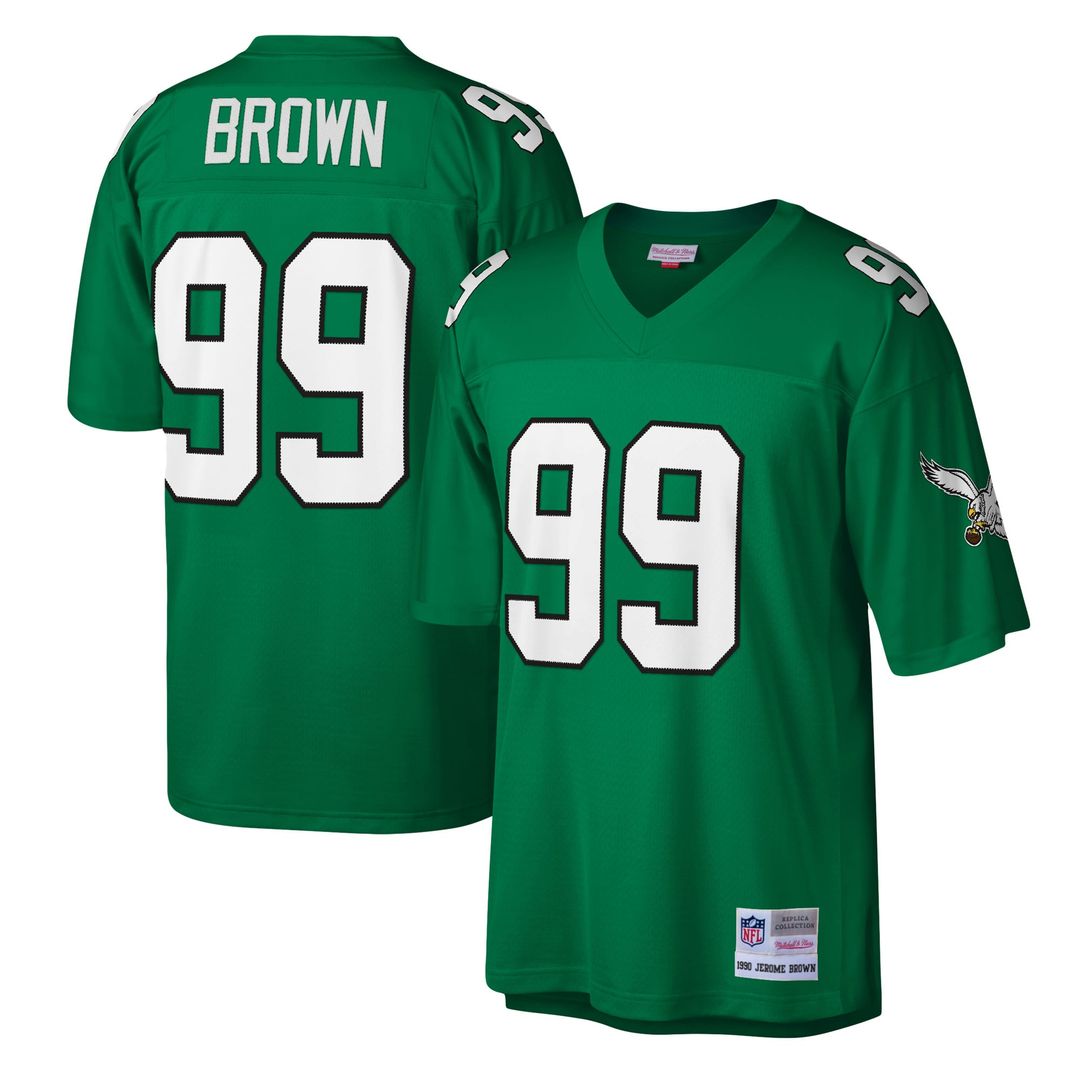 Philadelphia Eagles Jerome Brown Mitchell & Ness Kelly Green Legacy Replica Jersey product image 1, provided for visual