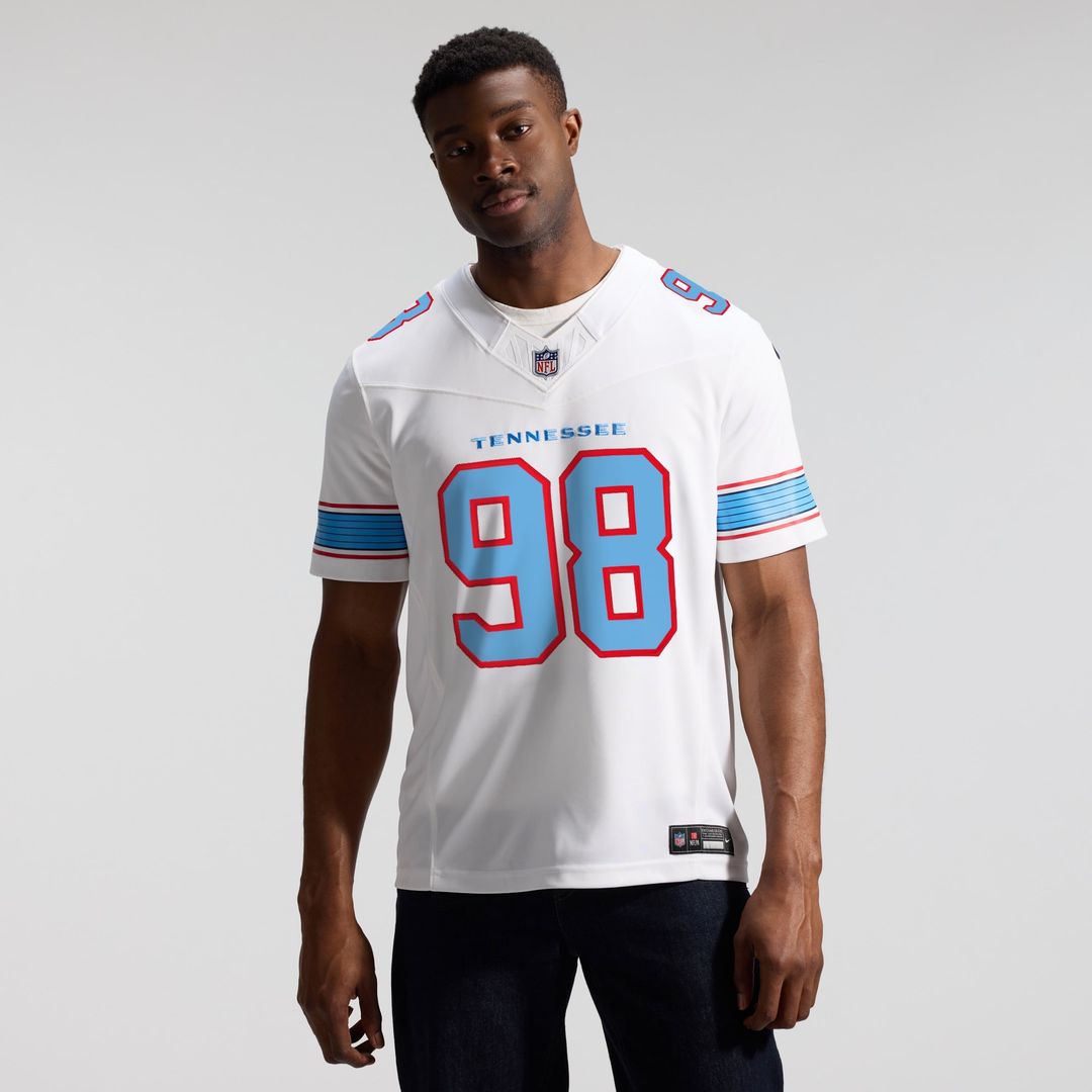 Tennessee Titans Jeffery Simmons Nike White Vapor F.U.S.E. Stitched Limited Jersey product image 17, provided for visual