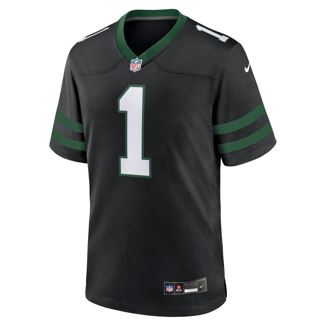 New York Jets David Bailey Nike Legacy Black Alternate Game Player Jersey product image 2, provided for visual reference and