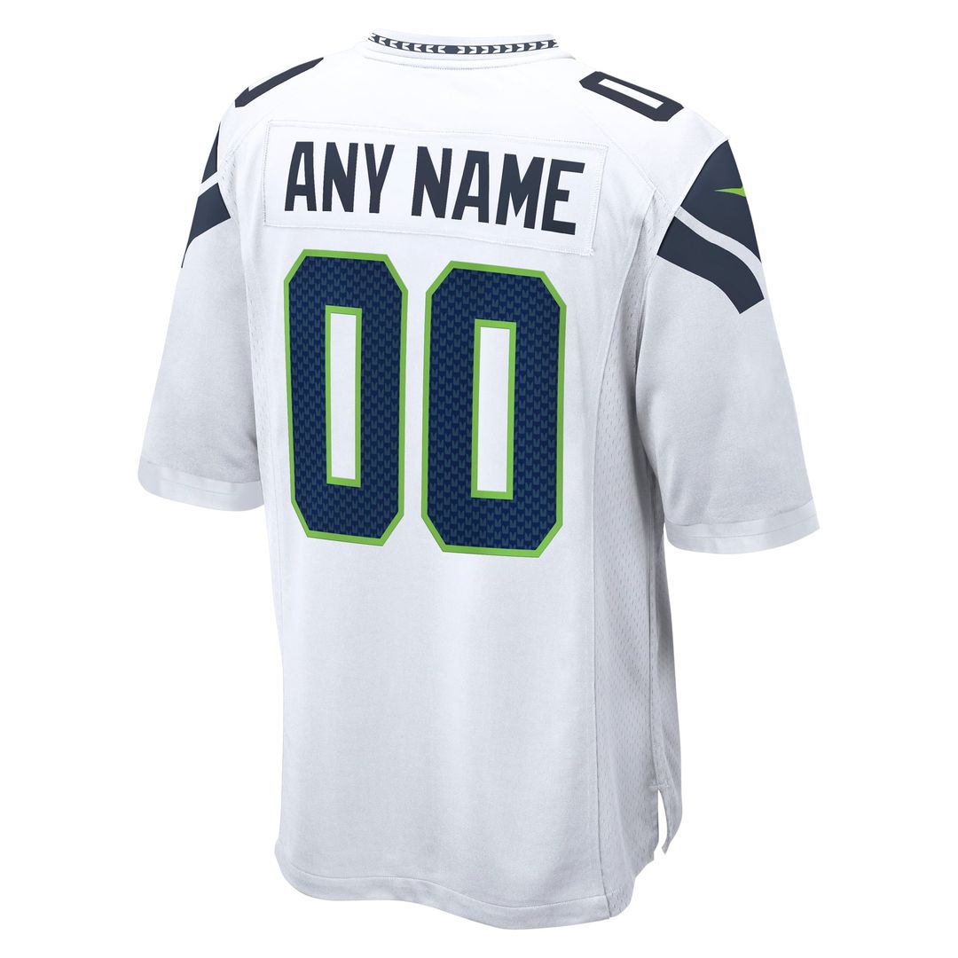 Seattle Seahawks Nike White Custom Game Jersey product image 3, provided for visual reference and product detail review