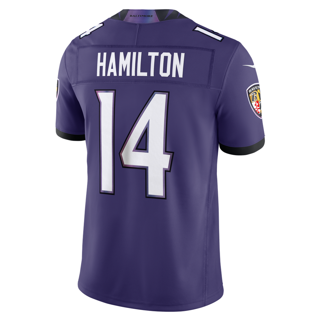 Baltimore Ravens Kyle Hamilton Nike Purple Team Vapor F.U.S.E. Stitched Limited Jersey product image 3, provided for visual
