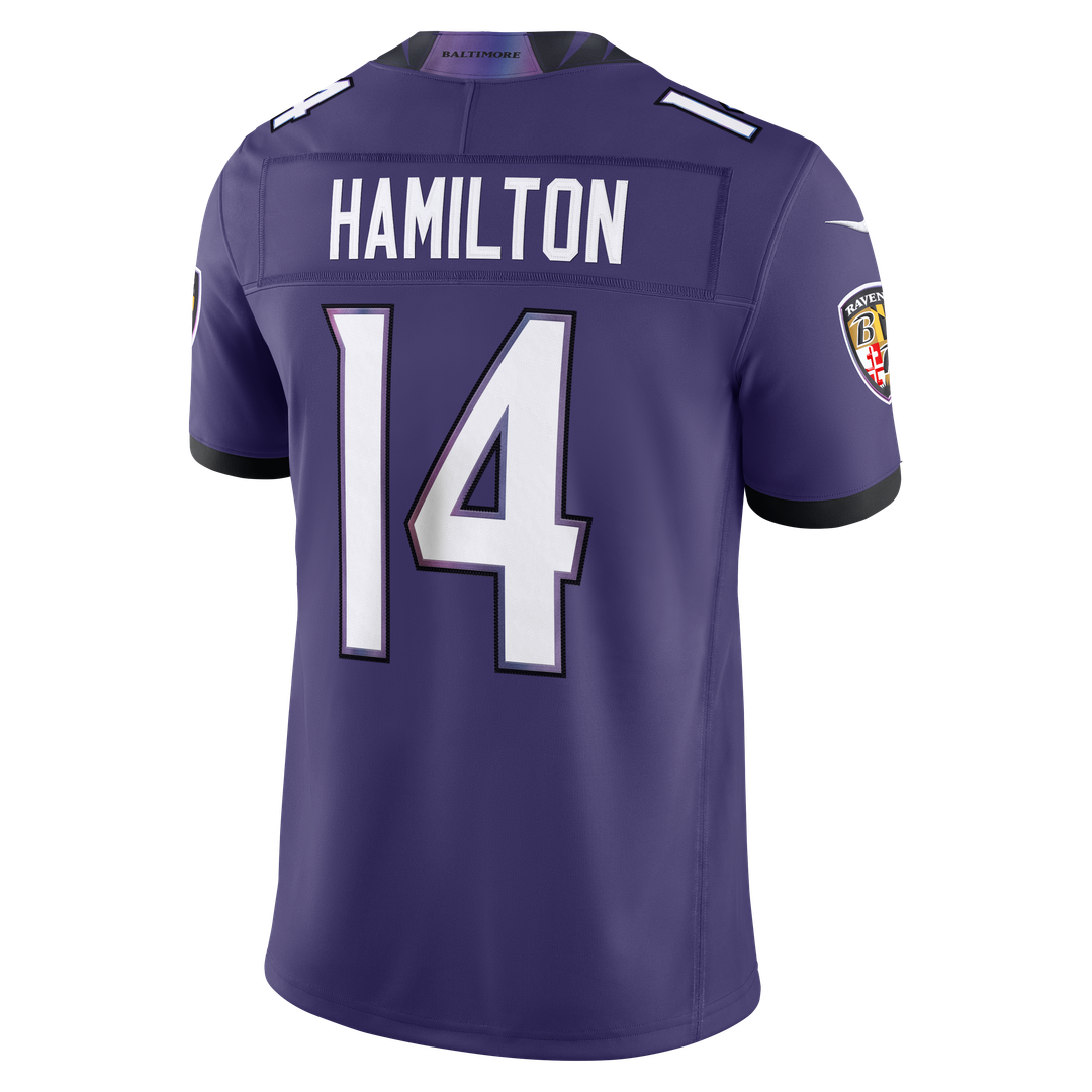 Baltimore Ravens Kyle Hamilton Nike Purple Team Vapor F.U.S.E. Stitched Limited Jersey product image 3, provided for visual