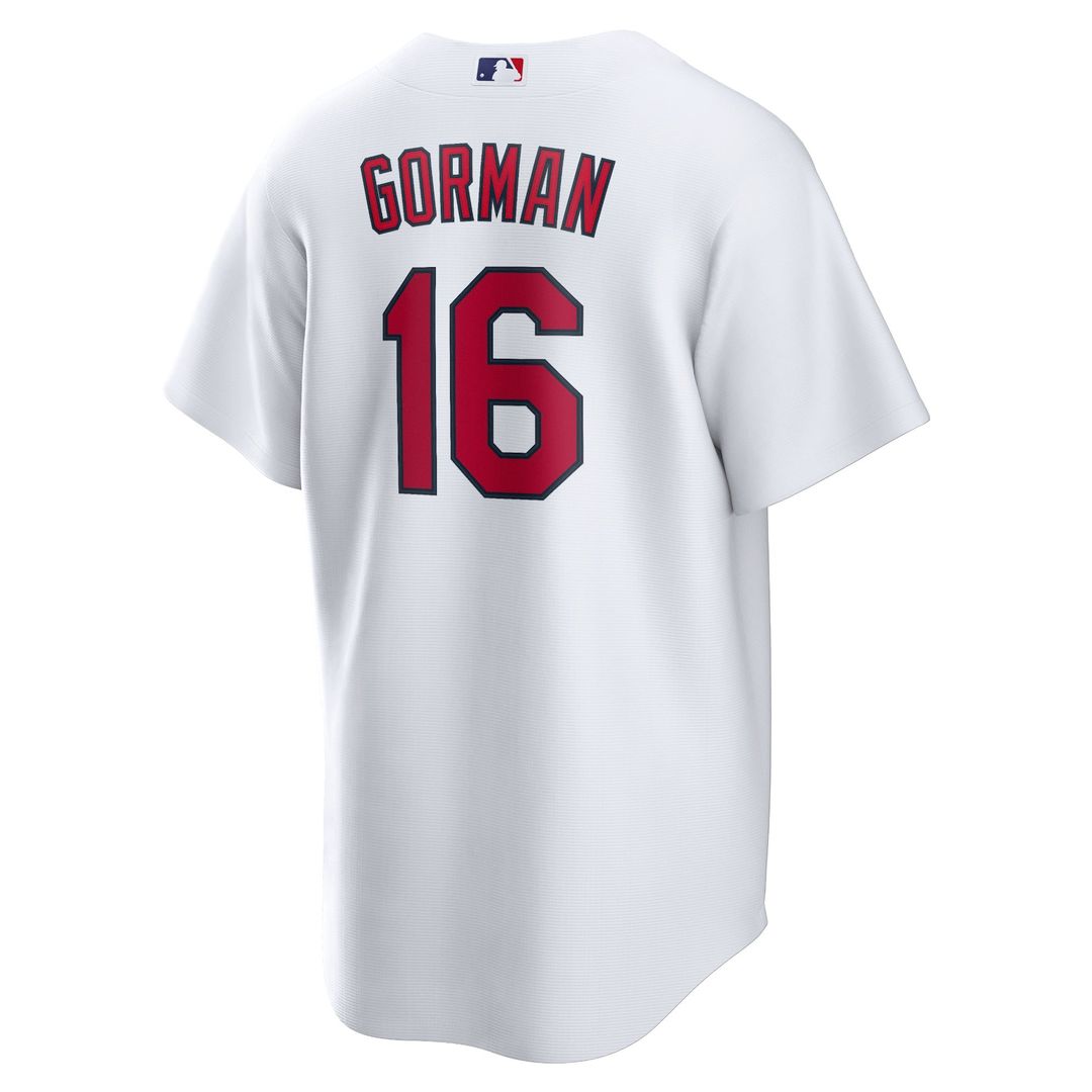 St. Louis Cardinals Nolan Gorman Nike White Home Replica Jersey product image 3, provided for visual reference and product
