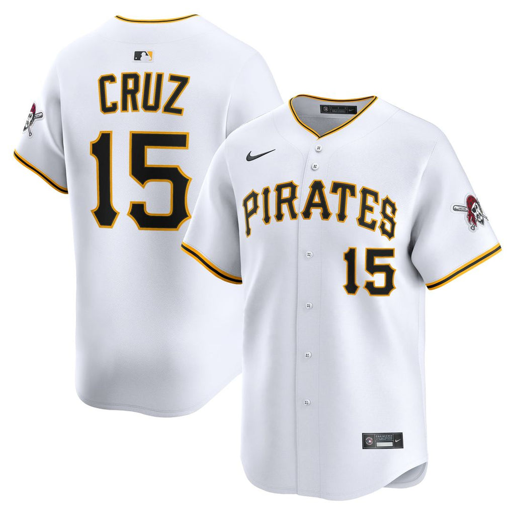 Pittsburgh Pirates Oneil Cruz Nike White Home Limited Player Jersey product image 1, provided for visual reference and