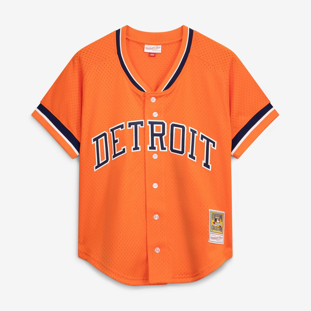 Detroit Tigers Kirk Gibson Mitchell & Ness Orange Cooperstown Collection Mesh Batting Practice Button-Up Jersey product
