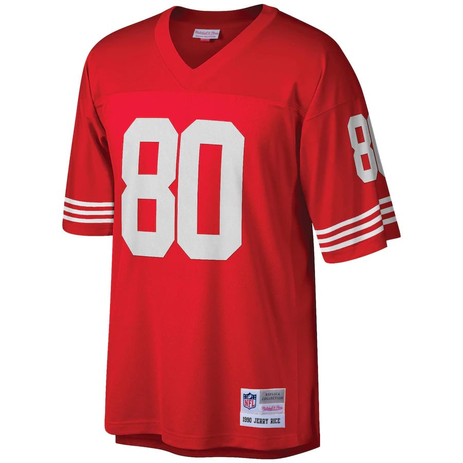 San Francisco 49ers Jerry Rice Mitchell & Ness Scarlet Big & Tall 1990 Retired Player Replica Jersey product image 2,